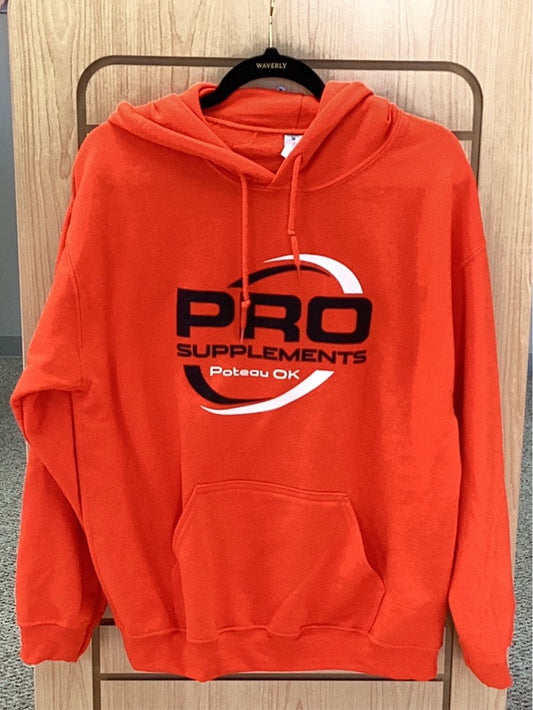 HOODIE ORANGE w BLACK/WHITE LOGO