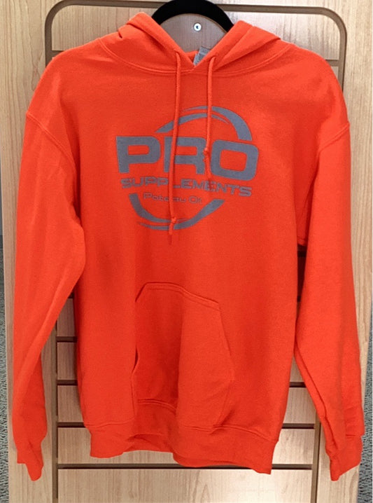 HOODIE ORANGE w SILVER LOGO